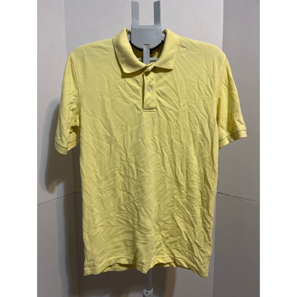 Faded Glory Men’s Polo Shirt Small Yellow Short Sleeve Cotton Blend